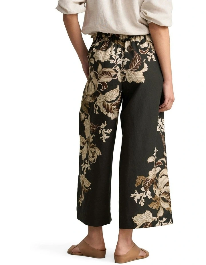 Printed Wide Leg Pant in Black image 2