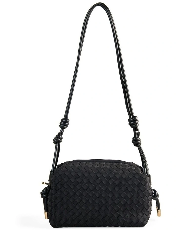 Woven Crossbody Bag in Black image 1