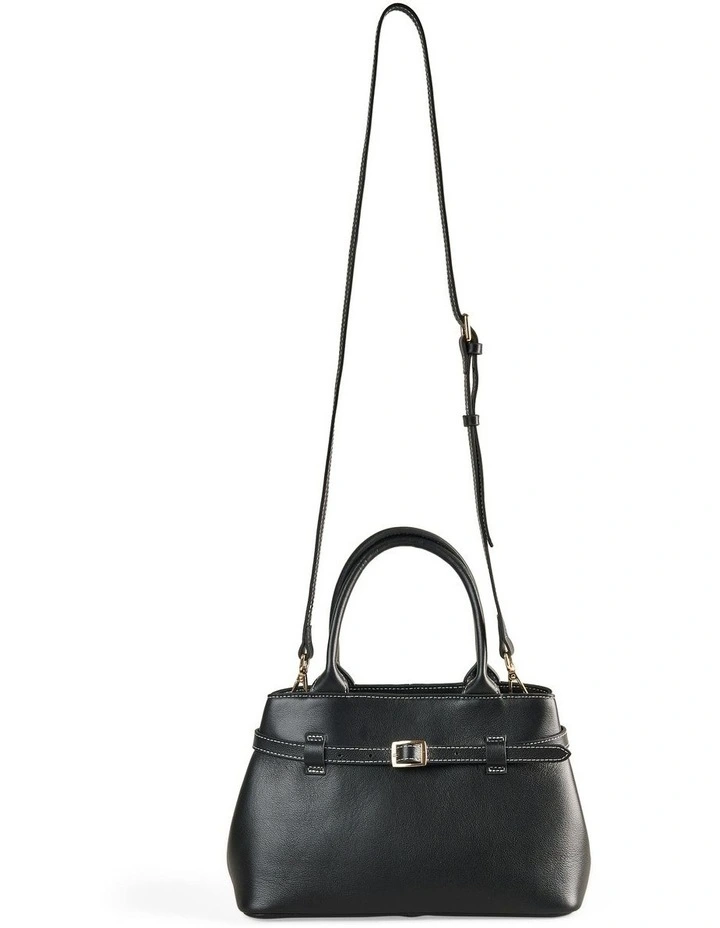 Buckle Detail Tote Bag in Black image 1