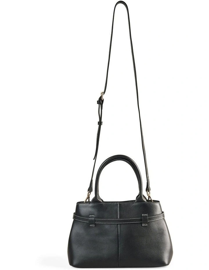 Buckle Detail Tote Bag in Black image 3