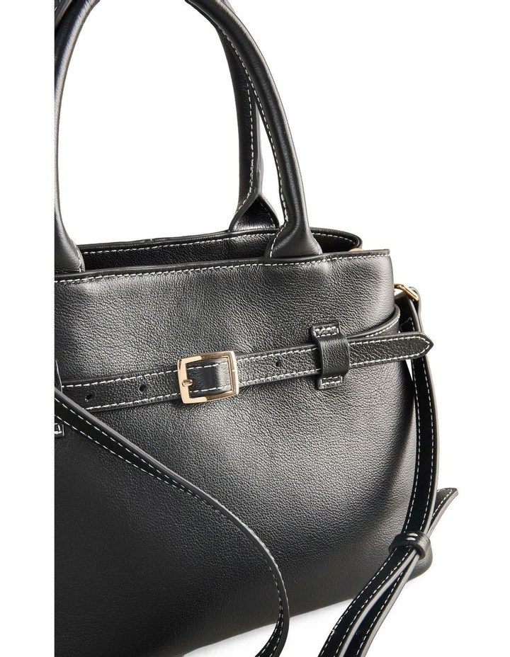 Buckle Detail Tote Bag in Black image 4