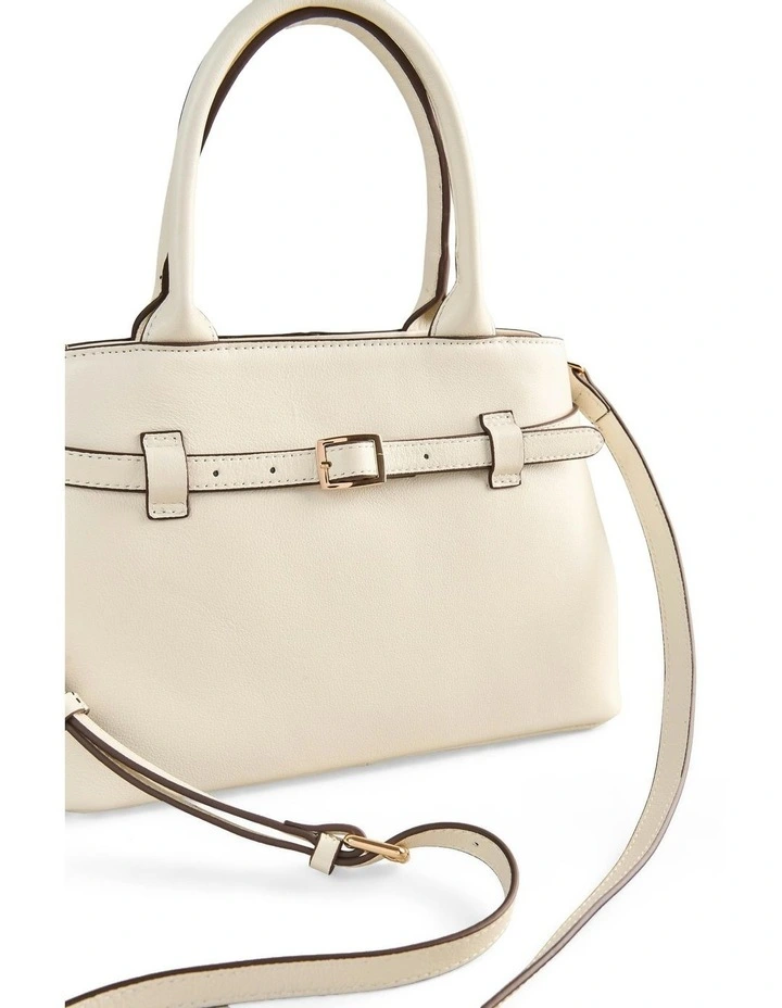 Buckle Detail Tote Bag in Cream image 3
