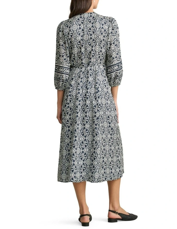 Two Tone Printed Wrap Dress in Multi image 2