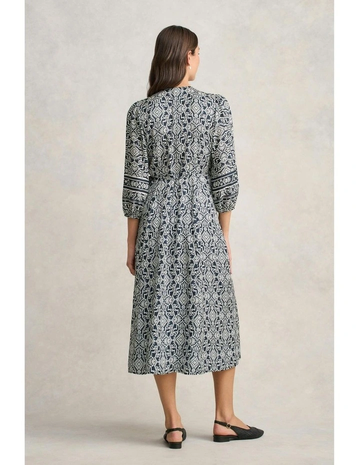 Two Tone Printed Wrap Dress in Multi image 4