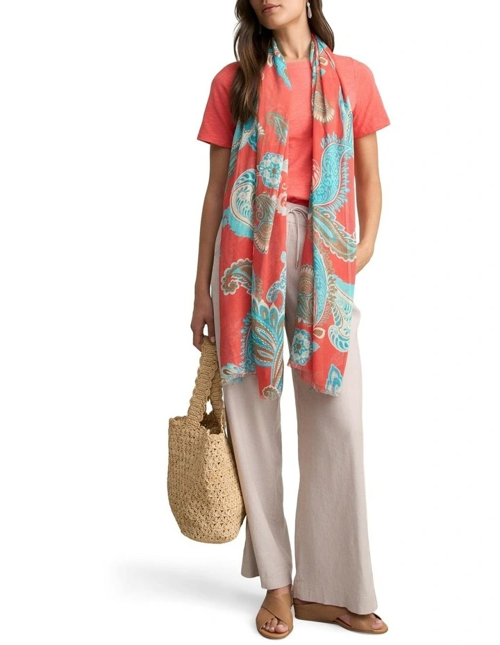 Boat Neck T-shirt in Melon image 3