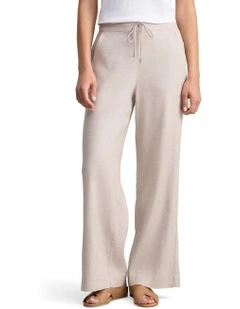 Wide Leg Full Length Pant in Bone