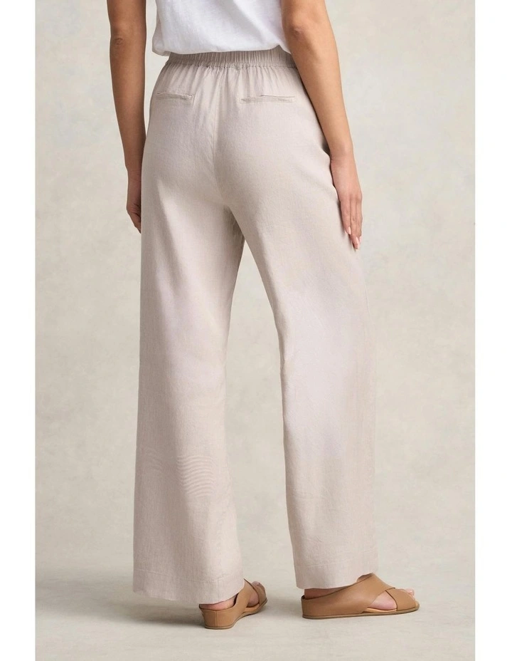 Wide Leg Full Length Pant in Bone image 4