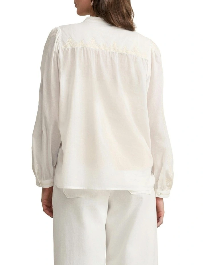 Embroidered Blouse in Cream image 2