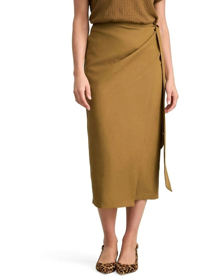 Wrap Skirt in Tobacco image 1
