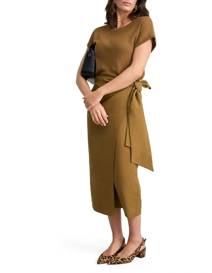 Wrap Skirt in Tobacco image 3
