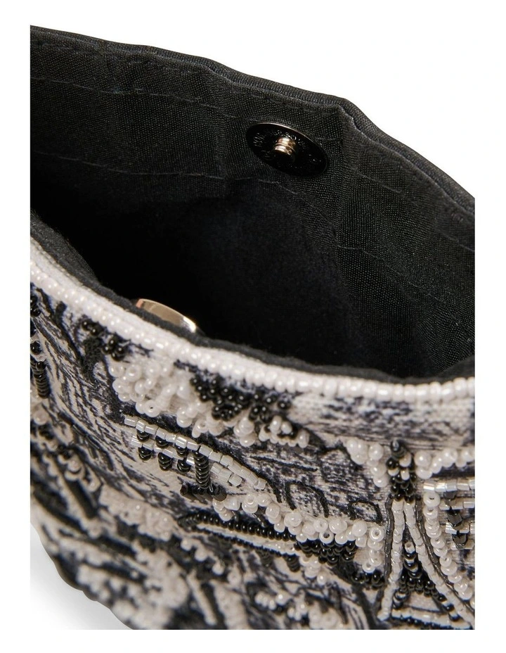 Paris Print Cos Bag in Black image 4