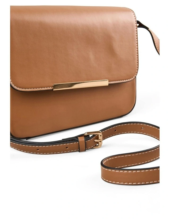Structured Crossbody in Tan image 4