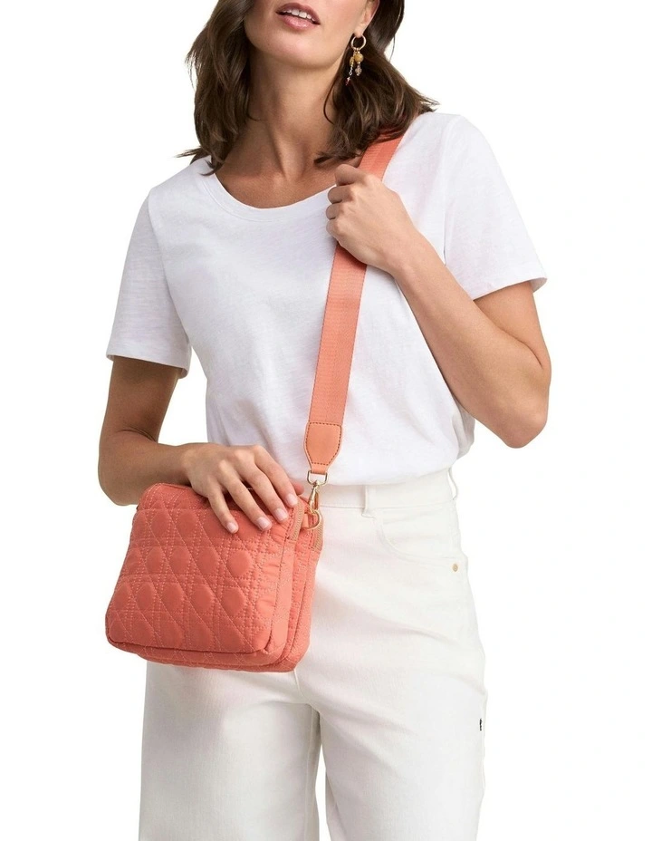 Quilted Crossbody in Terracotta image 2