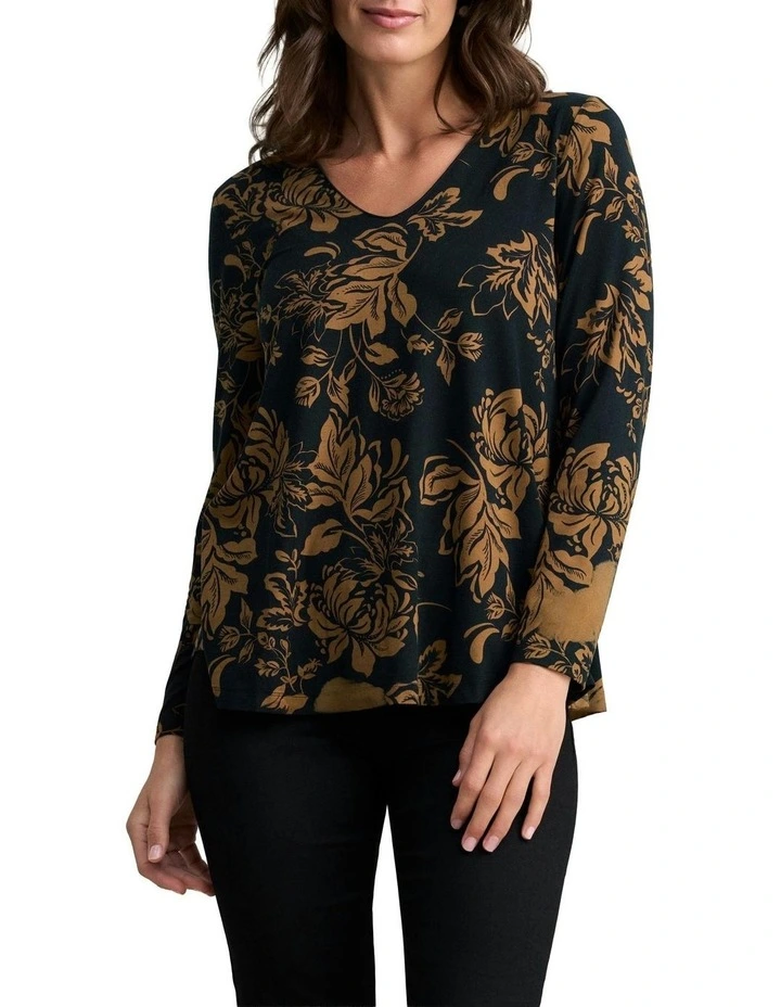 V-Neck Relaxed T-shirt in Winter Foliage image 1