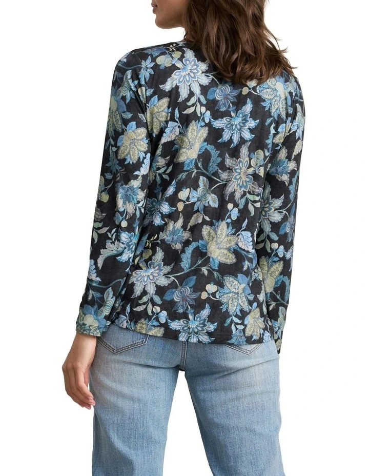 V-Neck Relaxed T-shirt in Floral Chintz Print image 2