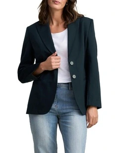 Single Breasted Ponte Blazer in Ink