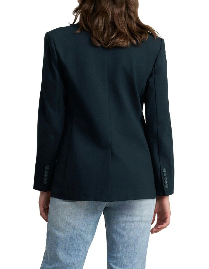 Single Breasted Ponte Blazer in Ink image 2