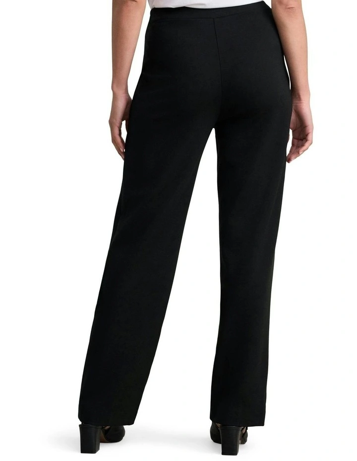 Straight Leg Ponte Pant in Black image 2