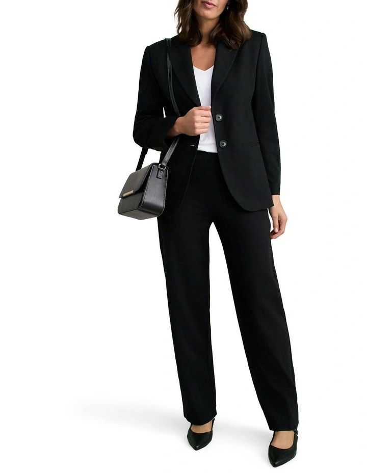 Straight Leg Ponte Pant in Black image 3