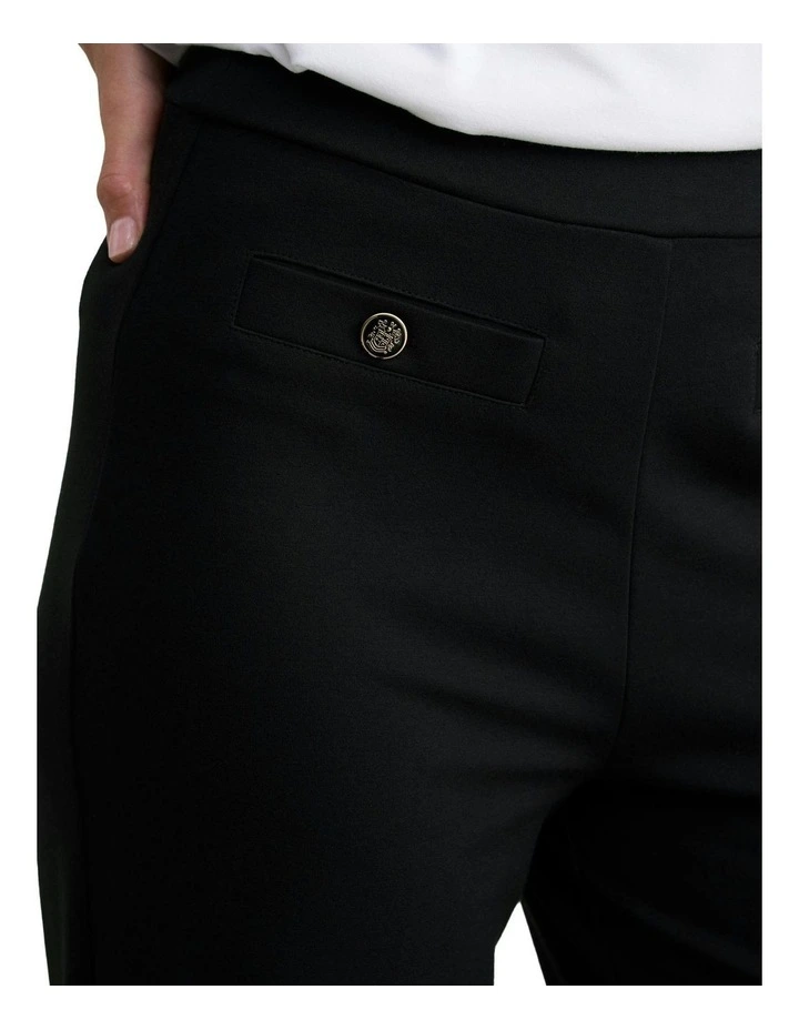 Straight Leg Ponte Pant in Black image 4