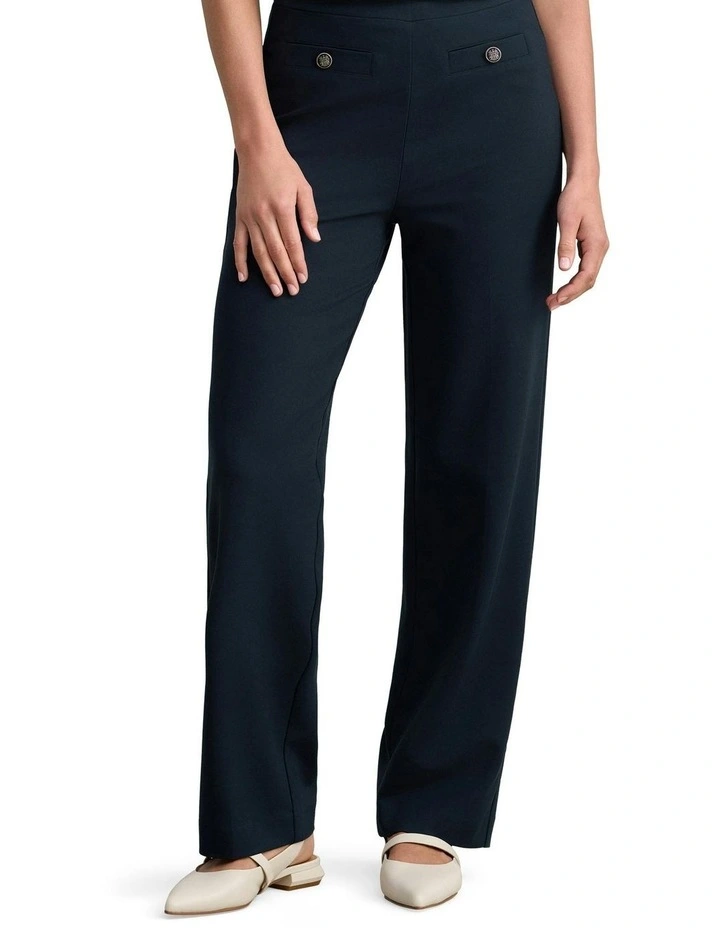 Straight Leg Ponte Pant in Ink image 1
