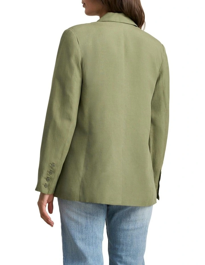 Linen Lyocell Blazer in Sage Green image 2