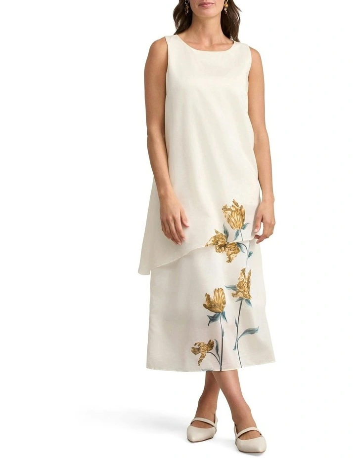 Sheer Layer Dress in Cream image 1