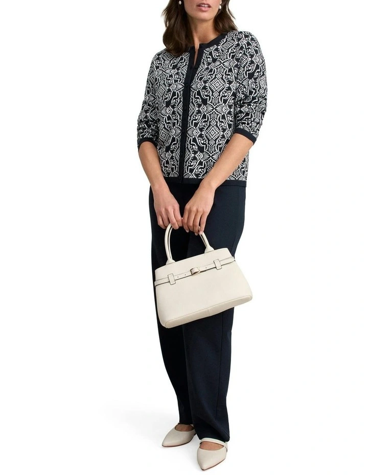 Cotton Jacquard Cardigan in Multi image 3