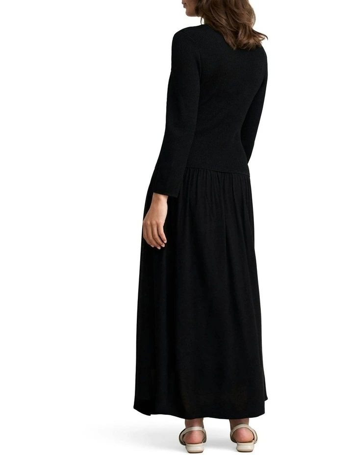 Mix Media Dress in Black image 2