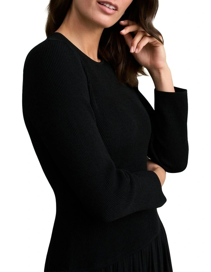 Mix Media Dress in Black image 4