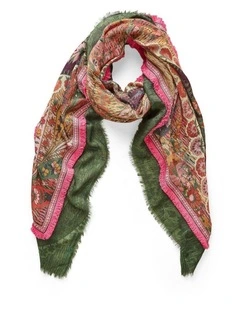 Border Trim Scarf in Multi