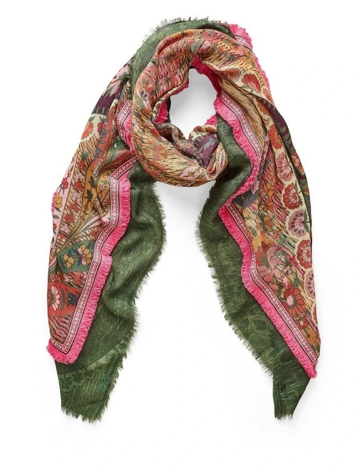 Border Trim Scarf in Multi image 1