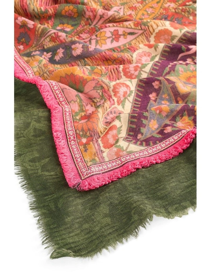 Border Trim Scarf in Multi image 2