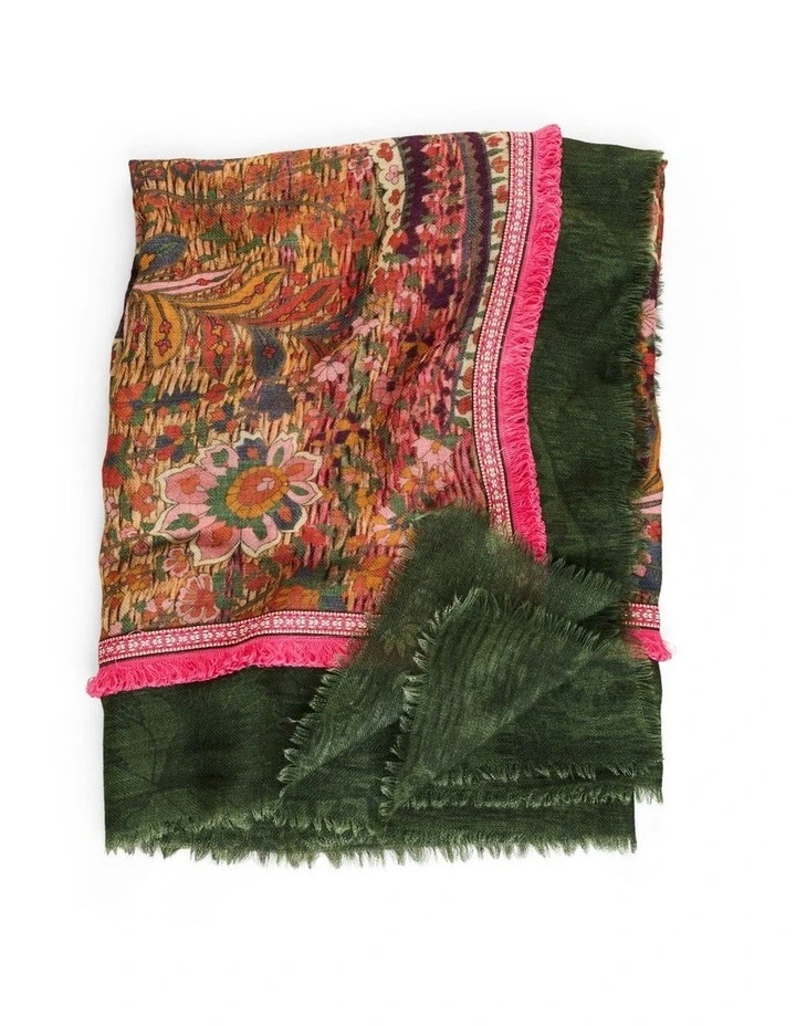 Border Trim Scarf in Multi image 4