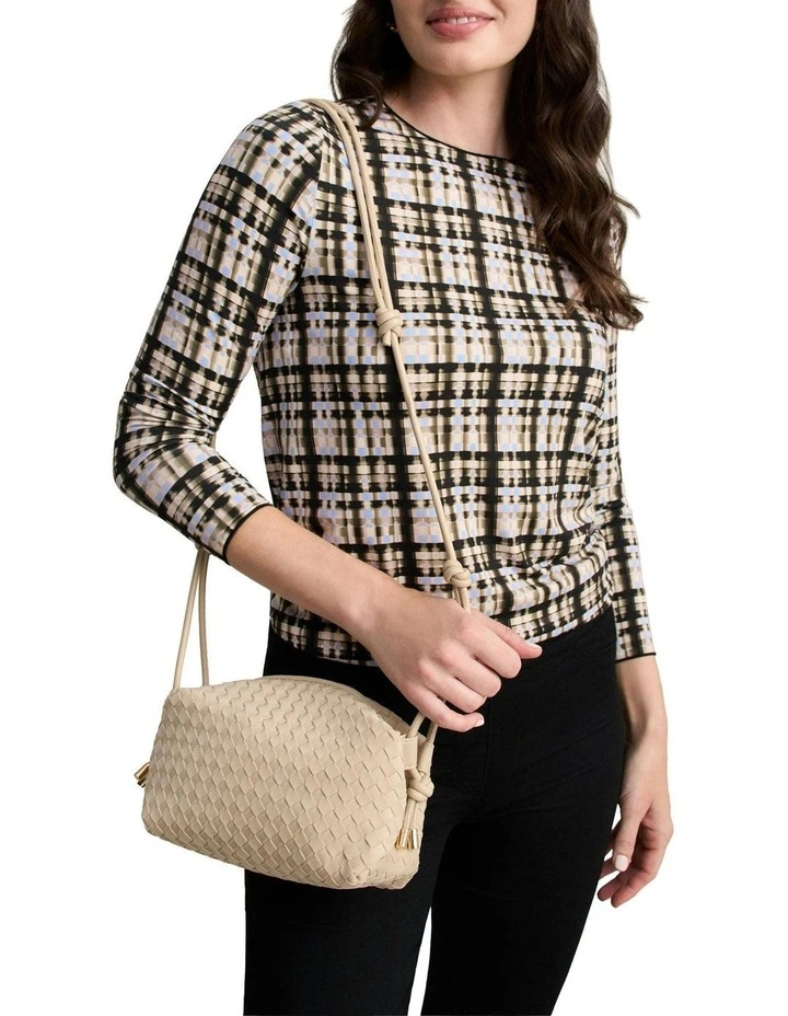 Soft Woven Crossbody in Stone image 2