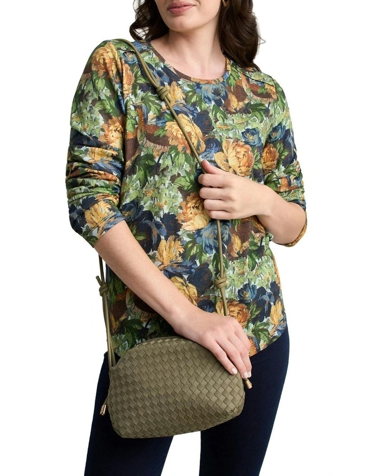 Soft Woven Crossbody in Khaki image 2
