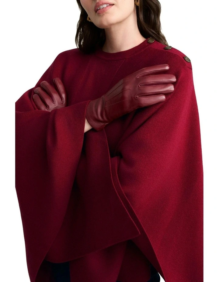 Leather Gloves in Wine image 2