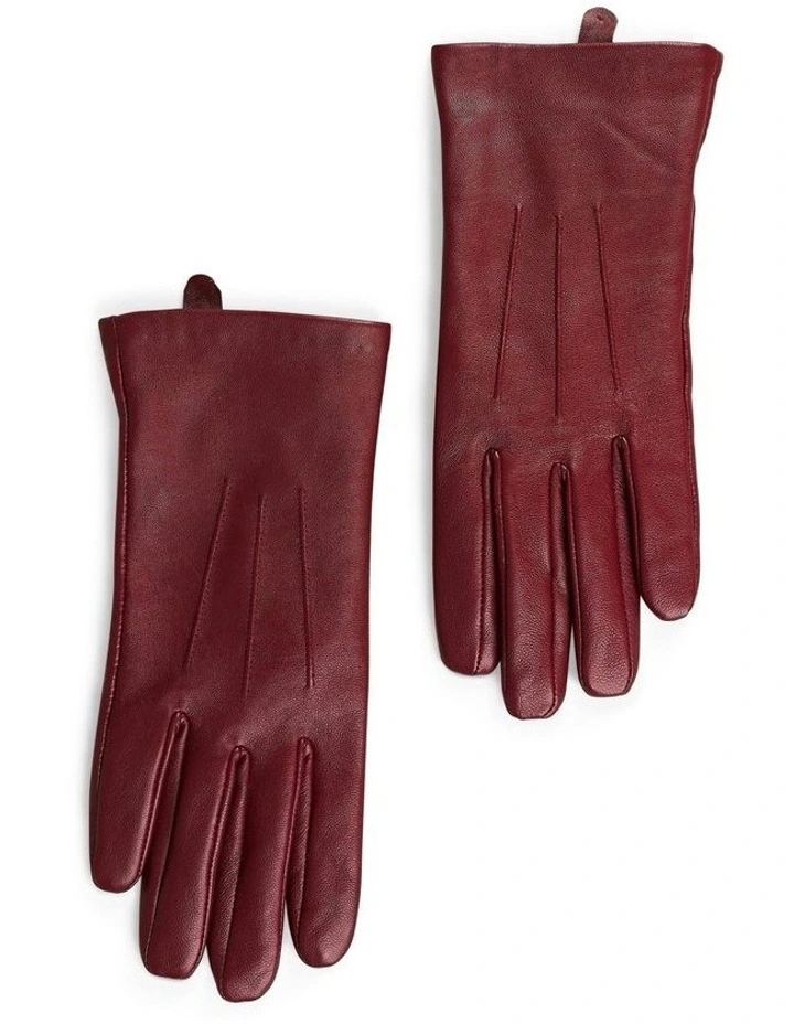 Leather Gloves in Wine image 3
