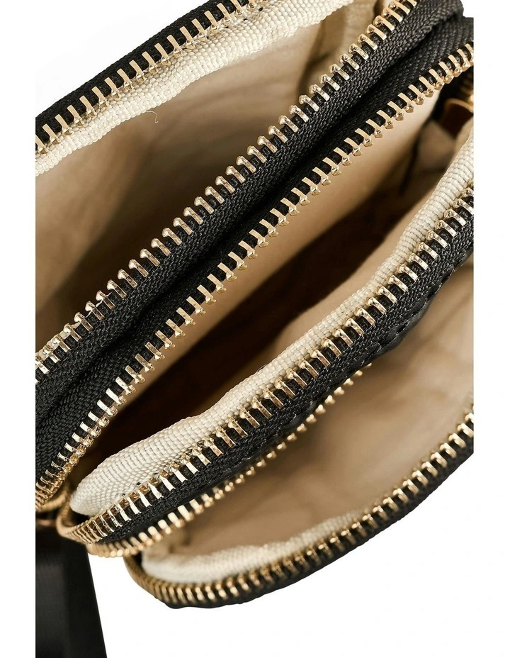 Quilted Phone Bag in Black image 5