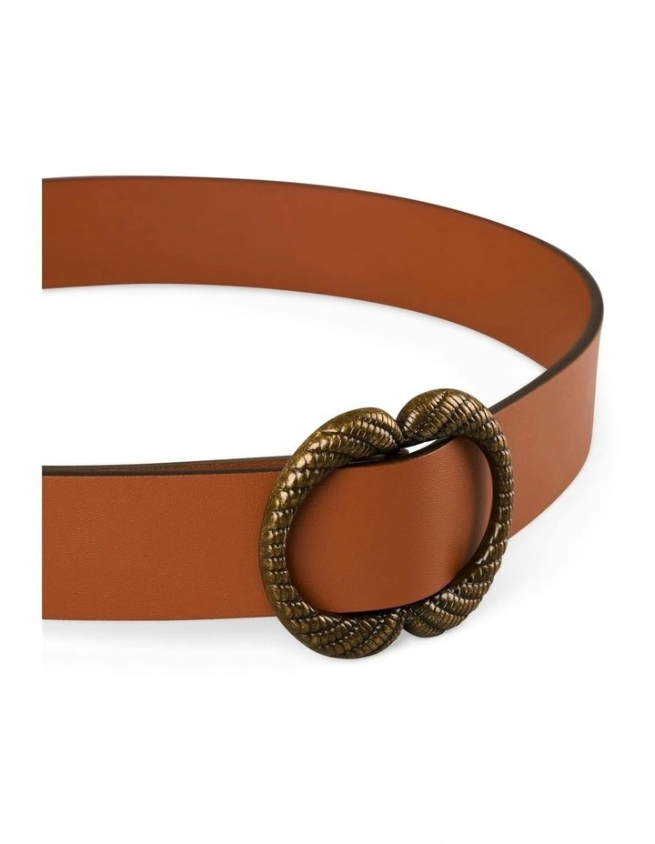 Sienna Leather Belt in Tan image 3