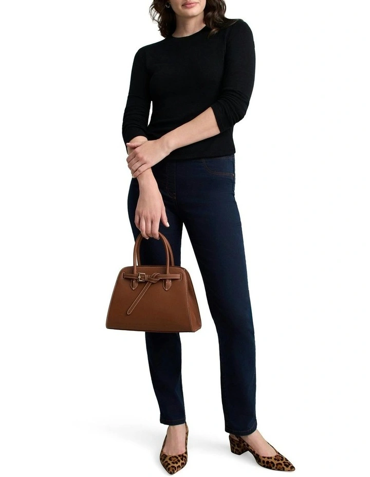 Merino Wool Rib Tee in Black image 3