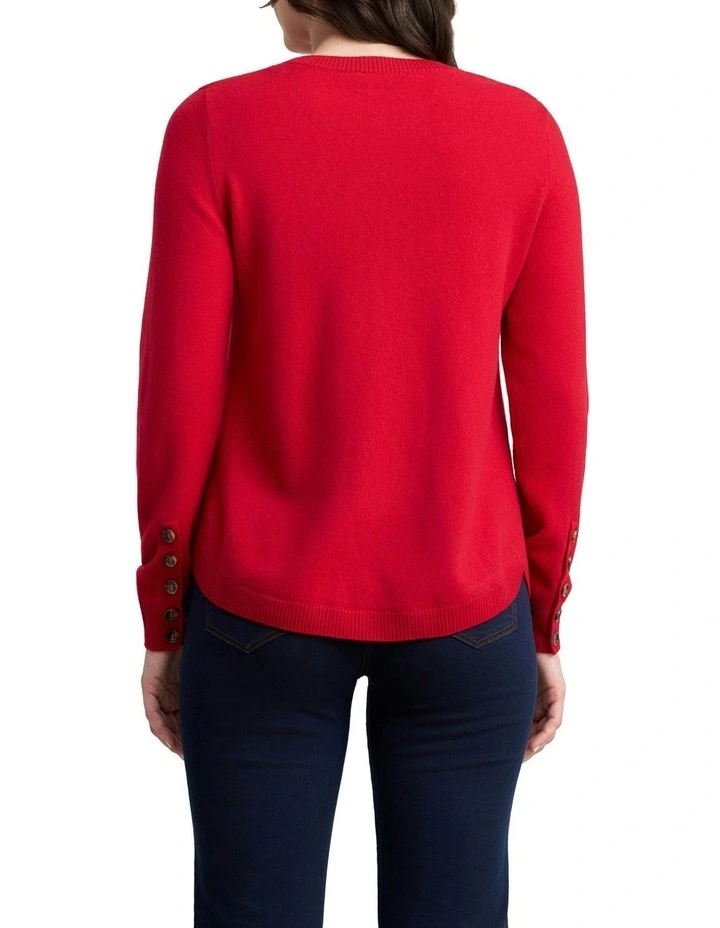 Merino Wool Jumper in Rouge image 2