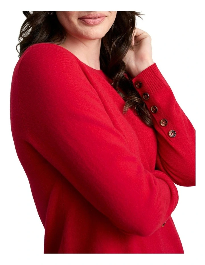 Merino Wool Jumper in Rouge image 4