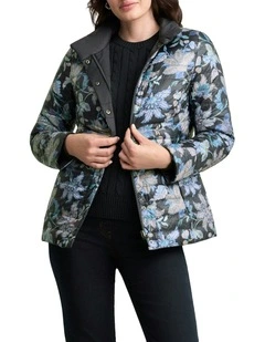 Reversible Puffer Jacket in Floral Chintz Print