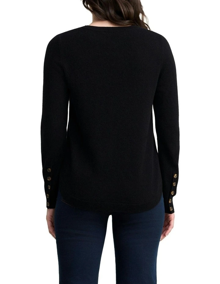 Merino Wool Jumper in Black image 2