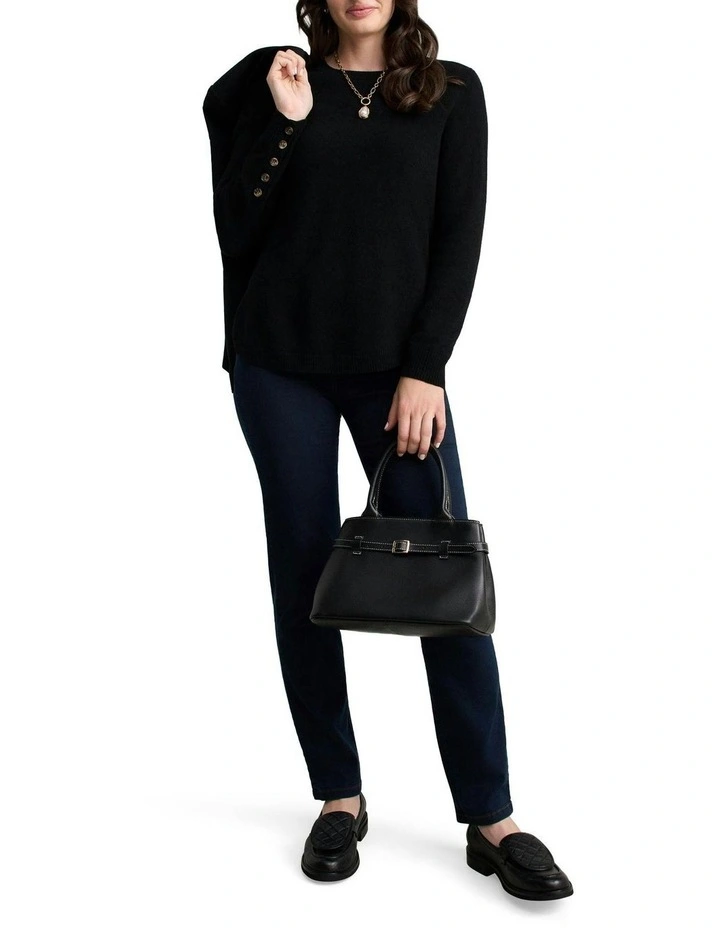 Merino Wool Jumper in Black image 3