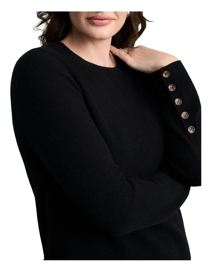 Merino Wool Jumper in Black image 4