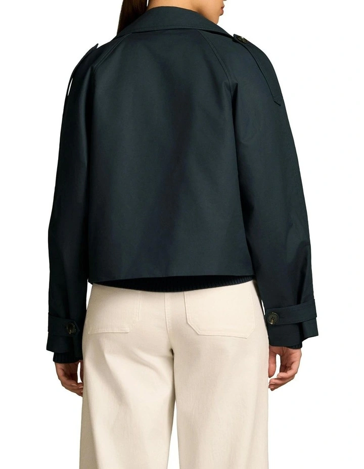 Crop Trench Coat in Ink image 2