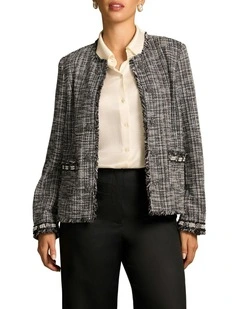 Trim Detail Jacket in Black