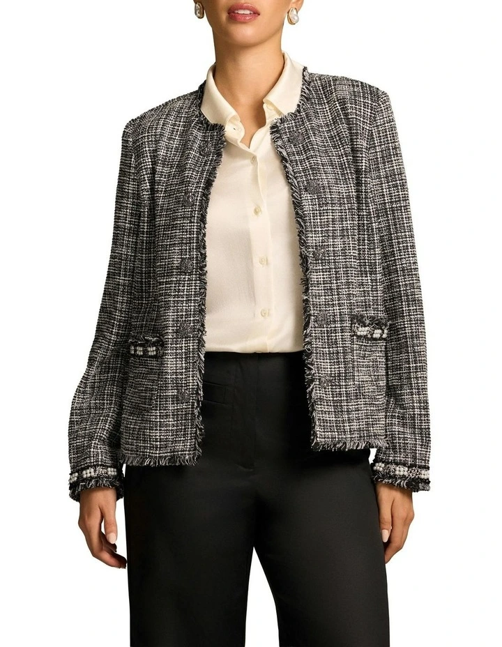 Trim Detail Jacket in Black image 1